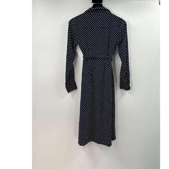 Boden Dark Blue Midi Dress with White Dots - Picture 8 of 8